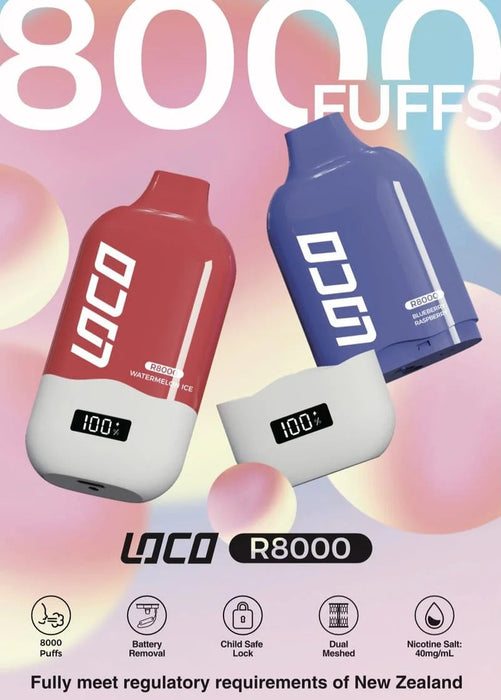 Loco R8000 Blueberry Raspberry - NZ Vapez 