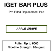 IGET BAR PLUS Replacement Pods | 6000 Puffs - NZ Vapez 