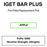 IGET BAR PLUS Replacement Pods | 6000 Puffs - NZ Vapez 