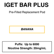 IGET BAR PLUS Replacement Pods | 6000 Puffs - NZ Vapez 