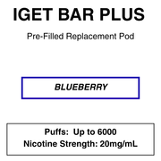 IGET BAR PLUS Replacement Pods | 6000 Puffs - NZ Vapez 