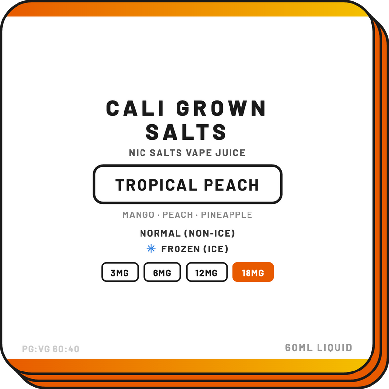 Caligrown Tropical Peach | Cali Grown Salts| 60ml - NZ Vapez 