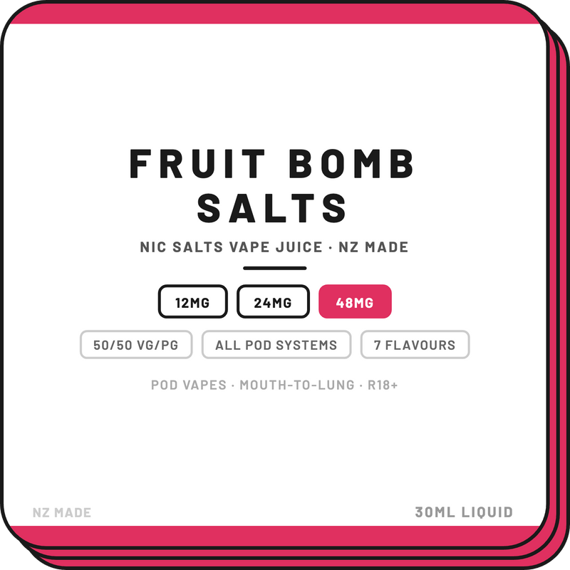 Fruit Bomb Salts 30ml NZ | Nic Salts Vape Juice - NZ Vapez 