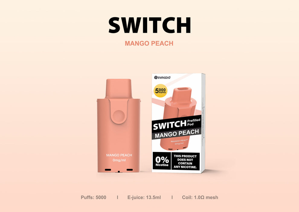 Mango Peach | INMOOD Switch 5000 Puffs | Zero Nicotine - NZ Vapez 