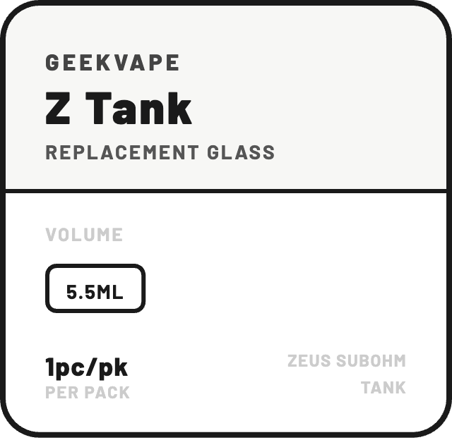 Geekvape - Z (Zeus) Tank Replacement Glass 5.5mL - NZ Vapez 