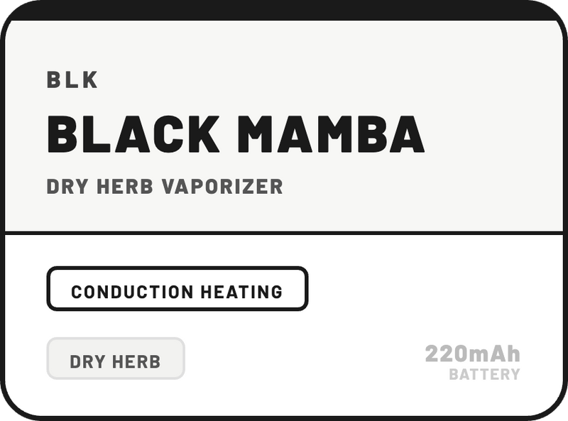 Blk Black Mamba Dry Herb Vaporizer - NZ Vapez 
