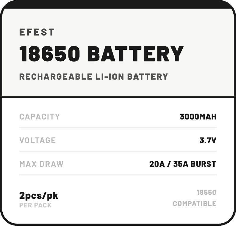 Efest 18650 Battery (2pcs/pk) - NZ Vapez 
