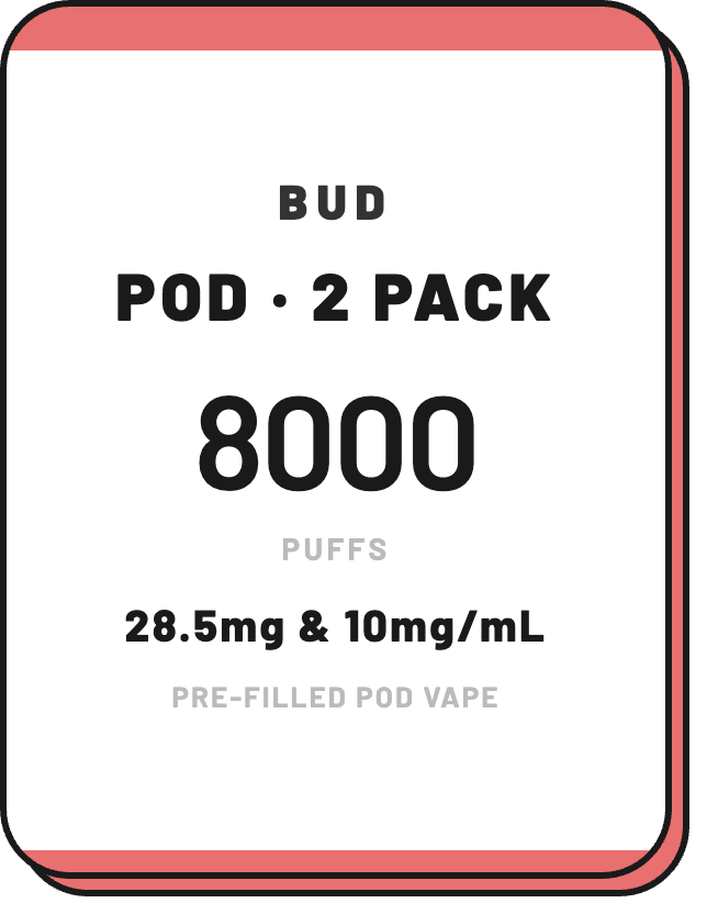 Bud 8000 Puffs Replacement Pod Vape (2 Pack) | 2.85% & 1% - NZ Vapez 