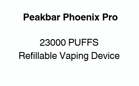 Peakbar Phoenix Pro Vape: 23000 Puffs, Refillable & Disposable